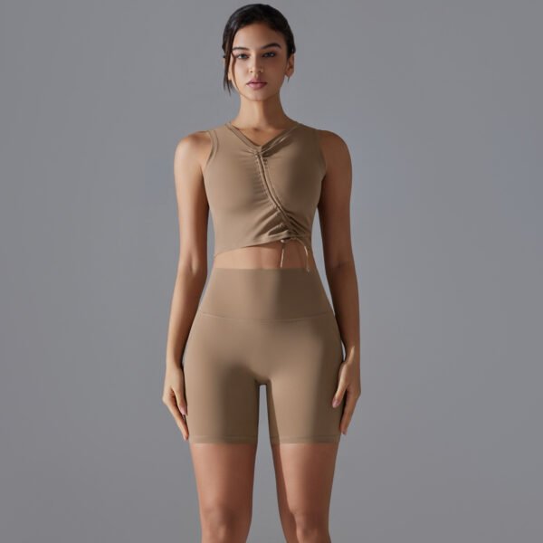 Drawstring Sports Underwear Yoga Clothing Set Running Fitness Antibacterial Yoga Shorts Two Piece Set